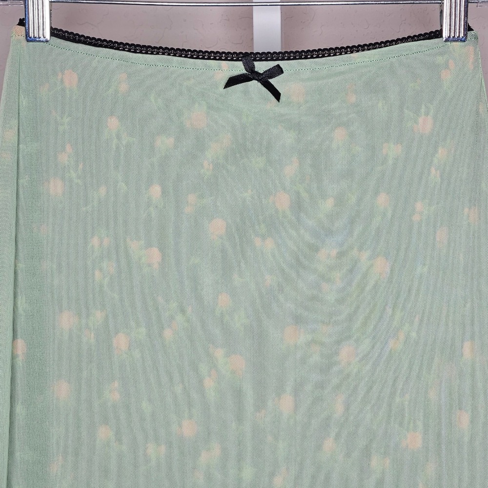 Urban Outfitters Sheer Mesh Floral Midi Skirt‎ Y2K Fairycore Layered S - Picture 2 of 9